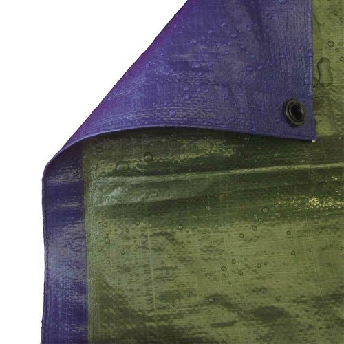Budget Tarpaulin 110gsm, 2.4m x 1.8m Blue/Olive Green